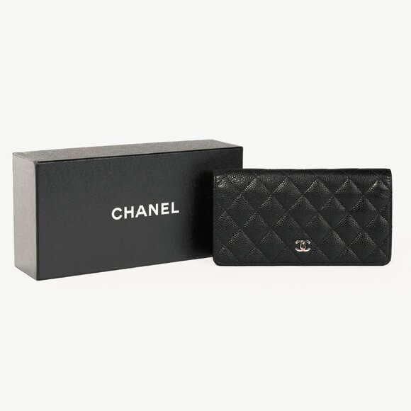 Chanel Black Caviar Leather Quited L-Yen Wallet - Picture 13 of 13